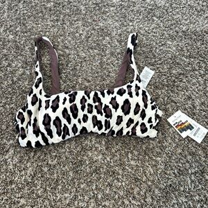 cheetah print reversible bikini top